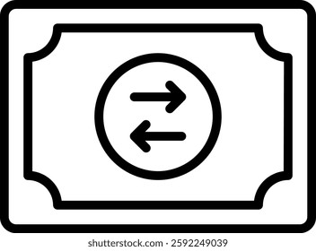 Exchange Vector Icon for Global Trade. Currency conversion symbol, financial transaction illustration, international money transfer