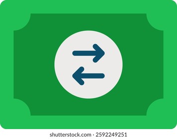Exchange Vector Icon for Global Trade. Currency conversion symbol, financial transaction illustration, international money transfer