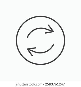 Exchange vector icon isolated in black line