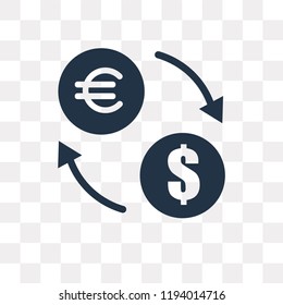 Exchange vector icon isolated on transparent background, Exchange transparency concept can be used web and mobile