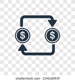 Exchange vector icon isolated on transparent background, Exchange transparency logo concept