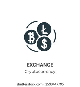 Exchange vector icon on white background. Flat vector exchange icon symbol sign from modern cryptocurrency collection for mobile concept and web apps design.