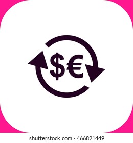 Exchange vector icon on white background.