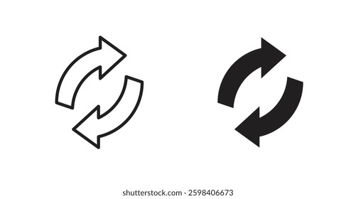 Exchange vector icon set in black color.