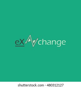 Exchange vector logo design with green background