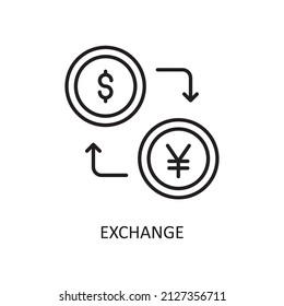 Exchange Vector Outline Icon Design illustration. Fintech Symbol on White background EPS 10 File