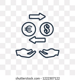 Exchange vector outline icon isolated on transparent background, high quality linear Exchange transparency concept can be used web and mobile