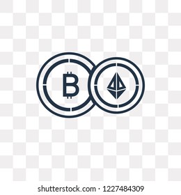 Exchange vector outline icon isolated on transparent background, high quality linear Exchange transparency concept can be used web and mobile