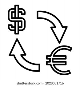 Exchange Vector Outline Icon Isolated On White Background
