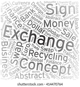 Exchange, Word cloud art background