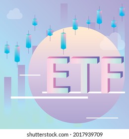 An exchange-traded fund ETF is an index fund whose shares are traded on the exchange. The concept of finance, income, money and the exchange.
