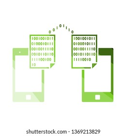 Exchanging Data Icon. Flat Color Ladder Design. Vector Illustration.