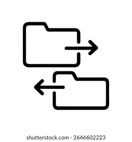 Exchanging folders with arrows illustration. Icon Symbol Illustration
