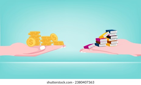 Austausch von Wissen oder Wissenschaft für Geld für ein Unternehmen oder Start-Projekt-Konzept flach Design-Illustration, neue Unternehmen zu erhalten Geld oder Risikokapital zu unterstützen oder Sponsor Business-Konzept