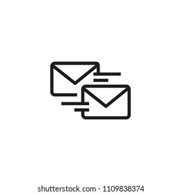 Exchanging messages line icon. Envelope, letter, mail. Communication concept. Vector illustration can be used for topics like messenger, technology, correspondence