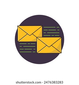 Exchanging Messages or Mails Vector Illustration. Letter Concept Design