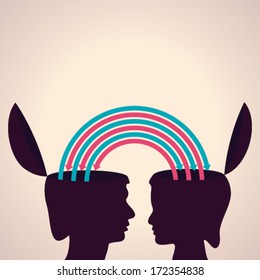 exchanging thoughts with each other concept stock vector