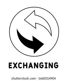 Exchanging vector icon on white background. Flat vector exchanging icon symbol sign from modern startup strategy and success collection for mobile concept and web apps design.