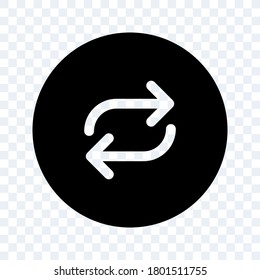 Wechseln des Vektorsymbol.Zwei gegenüberliegende horizontale Pfeile. Vektorgrafik.