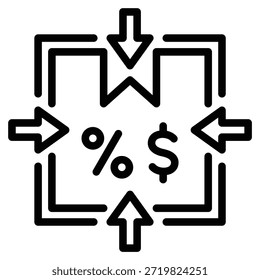 Ilustración vectorial de línea de icono de impuestos especiales