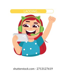 Ilustraciones de diseño plano de Vector de anuncio emocionado.  