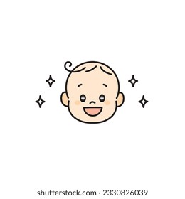 Excited Baby Face Icon Image