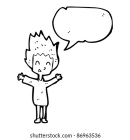 caricatura de un chico emocionado