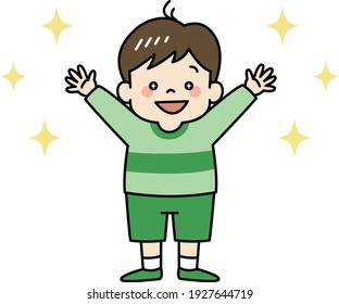 Excited boy with shining eyes