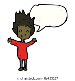 excited boy with speech bubble