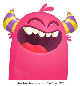 Excited cartoon alien character smiling
