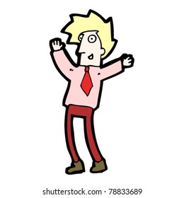 excited cartoon man