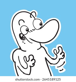 excited cartoon man, vector illustration