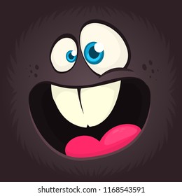 Excited cartoon monster face avatar