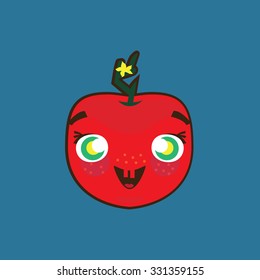 An Excited Cartoon Tomato