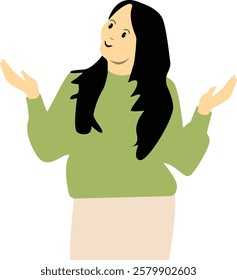Excited and Cheerful People Character on White Background. Flat Cartoon Vector Illustration.