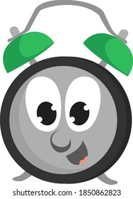Aufgeregte Uhr, Illustration, Vektorgrafik auf weißem Hintergrund