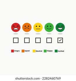 Un cliente emocionado de emoticonos es una ilustración muy satisfecha