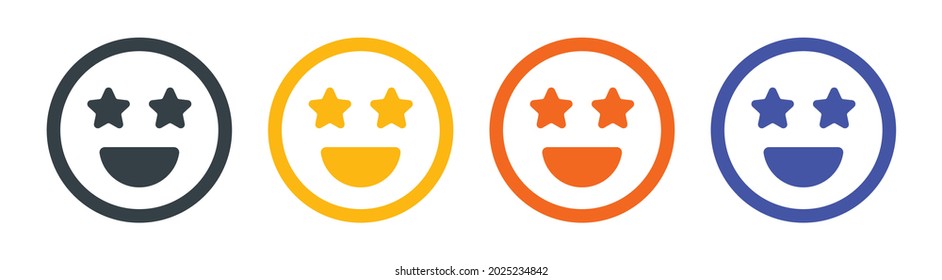 Excited face icon. Vector illustration