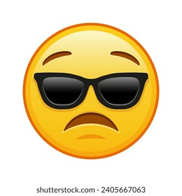 Excited face with sunglasses Large size of yellow emoji smile