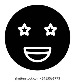 excited Glyph Icon Background White