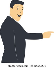 Excited Happy People Character. Vector Cartoon Illustration