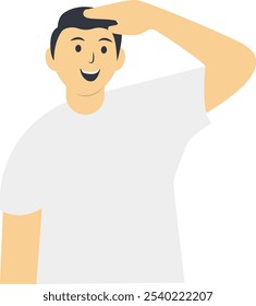 Excited Happy People Character. Vector Cartoon Illustration