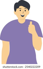 Excited Happy People Character. Vector Cartoon Illustration