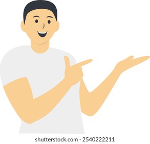 Excited Happy People Character. Vector Cartoon Illustration