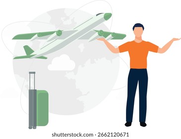 Emocionado por su vuelo, el pasajero anticipa ansiosamente la salida, el check-in y la exploración del aeropuerto
