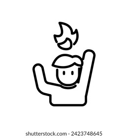 excited icon vector in line style