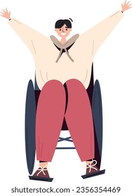 Excited jumping character, happy, flat, vector,simple