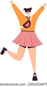 Excited jumping character, happy, flat, vector,simple