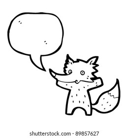 aufgeregt kleiner Fuchs mit Sprudelkartoon