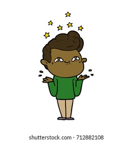 caricatura de un hombre emocionado